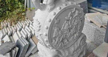 安顺芝麻白抱鼓石 庭院抱鼓石