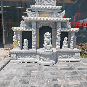 安顺芝麻白中国黑石材套墓 花岗岩墓碑