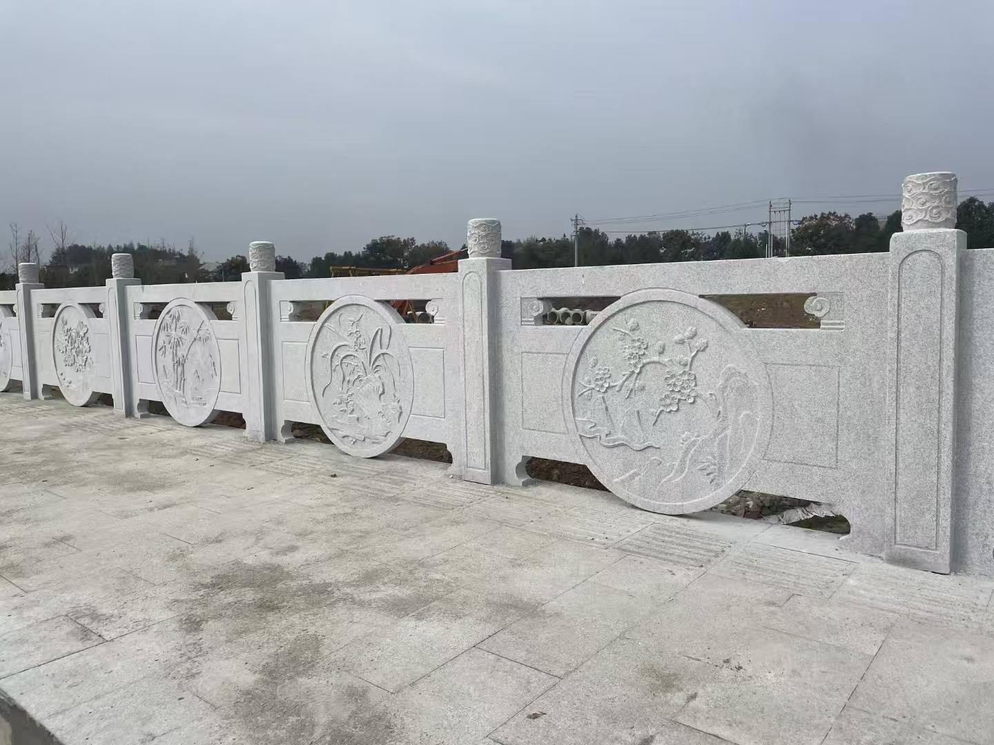 安顺芝麻白河道栏杆 石材栏杆